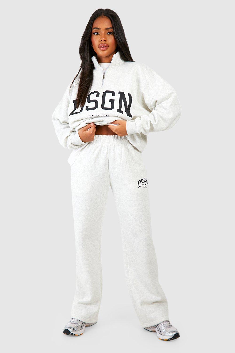 Dsgn Studio Slogan Printed Straight Leg Jogger boohoo UK